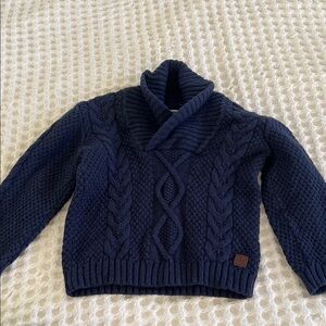 Janie and Jack Dark Blue Cable Knit Pullover